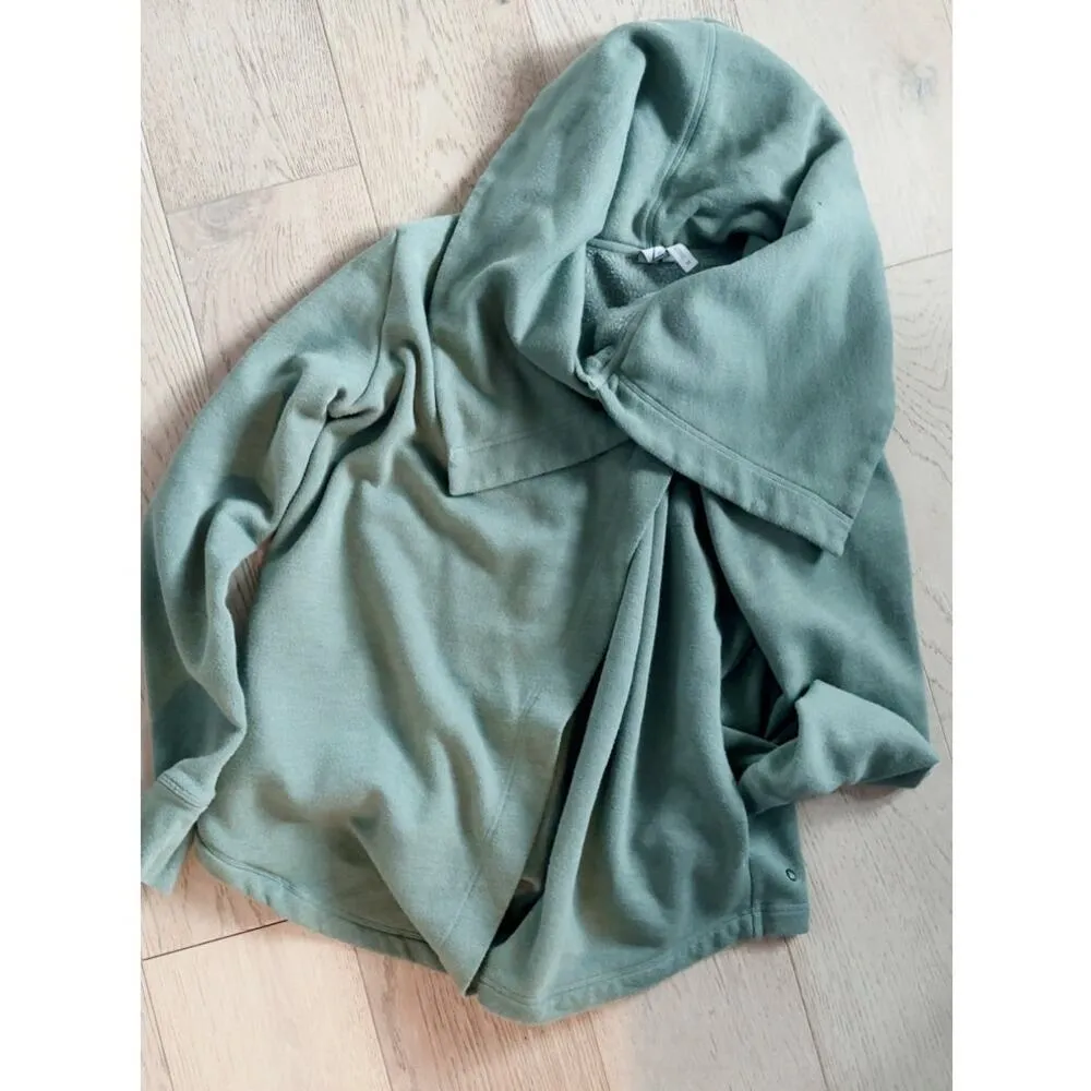 Z By Zella Sweater Cardigan Green Agave Shooting Star Drape Pullover Size M - Image 12