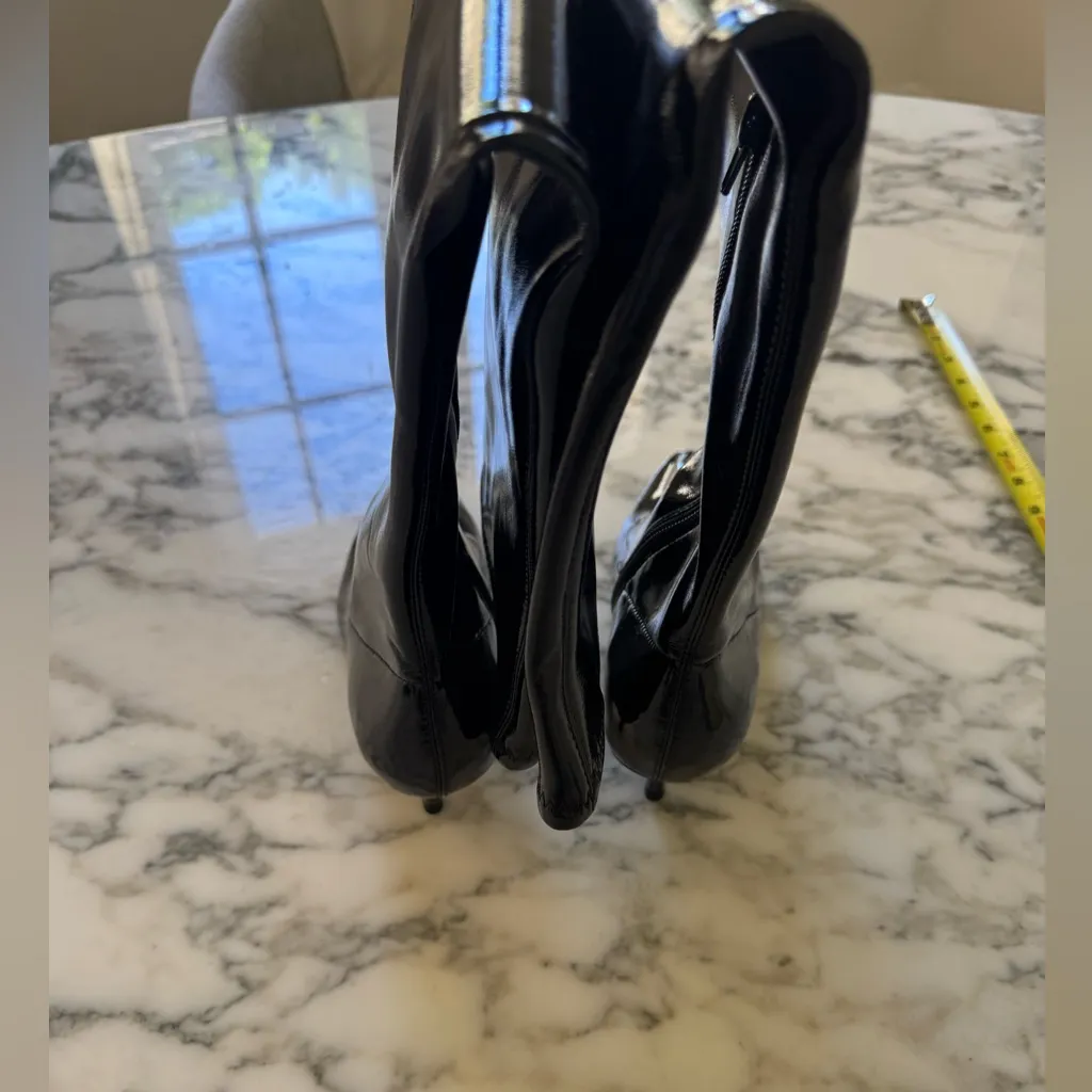 NWOT ABOUND Carmy Over The Knee Boots Black Patent Vegan Leather Sz 6.5 - Image 10