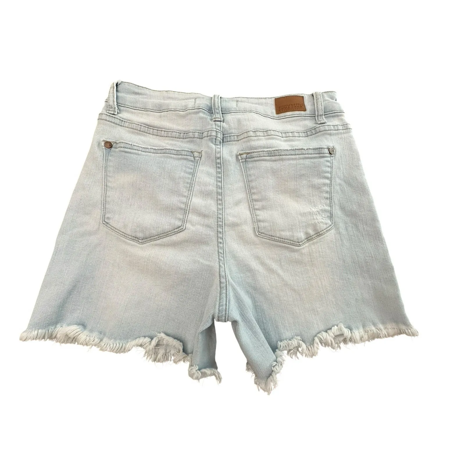 Judy Blue Shorts Women's Medium High Waist Fray Hem Cut‎ Off Light Wash #FF7-5 - Image 9