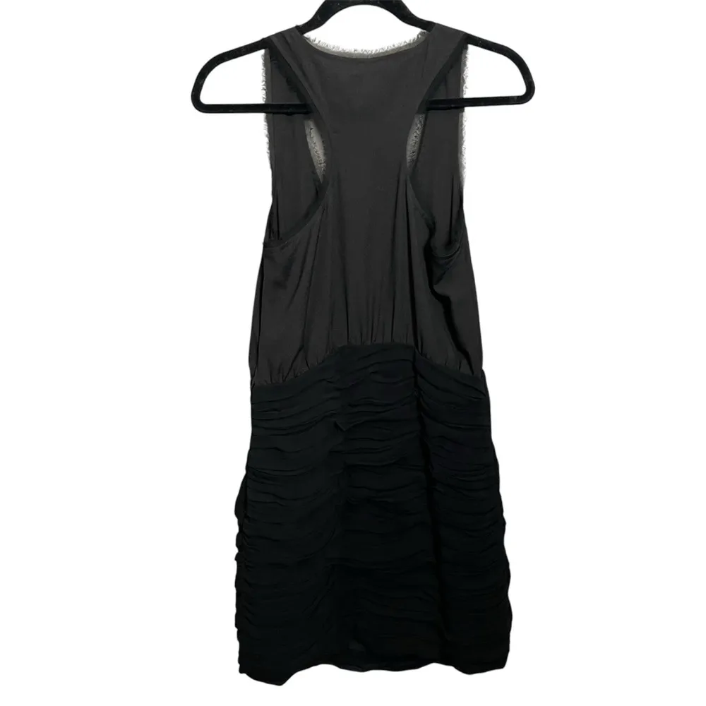 Greylin Dress Black Sleeveless Bodycon Ruched Ruffle Cocktail Dress - Image 2