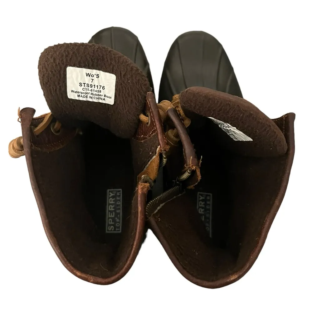 Sperry Top Spider Waterproof Rubber Lace Up Duck Boots STS91176 Women’s Sz 7 - Image 10