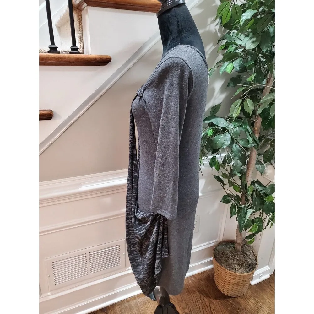 Fave Women Gray Long Sleeve Scoop Neck Knee Length Sweater Dress Size XL - Image 8