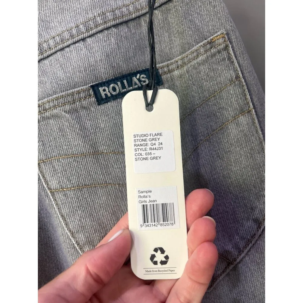 Rolla’s Studio Flare High Waist Jeans Stone Grey LIGHT GREY Womens Size 26 Gray - Image 7