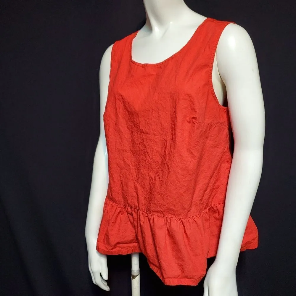 J. Crew Red Bow Back Peplum Tank Top (S) - Image 2
