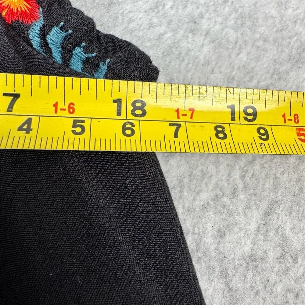 Savanna Jane Women's S Black Floral Mini Embroidered Shift Dress Cap Sleeve - Image 7