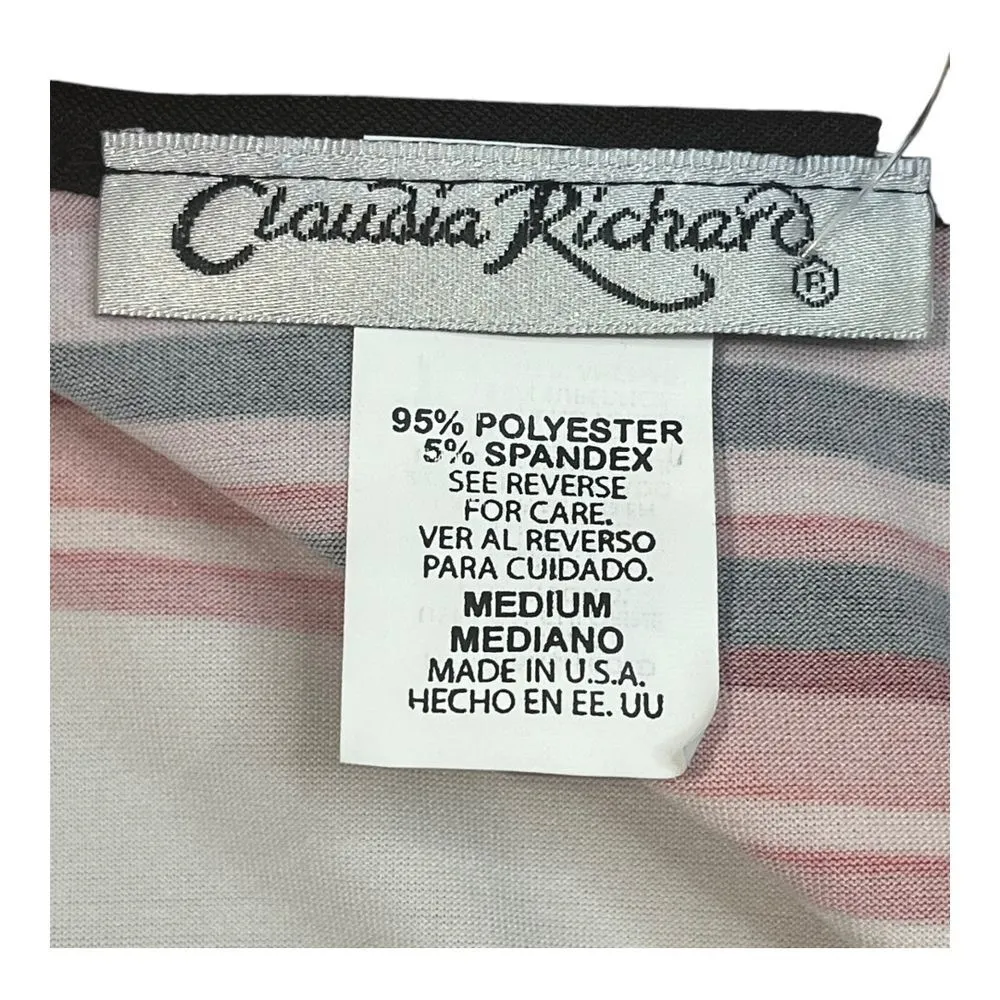 Claudia Richard Floral Rose Smocked Waist Blouse Black Red White Size Medium NWT - Image 5