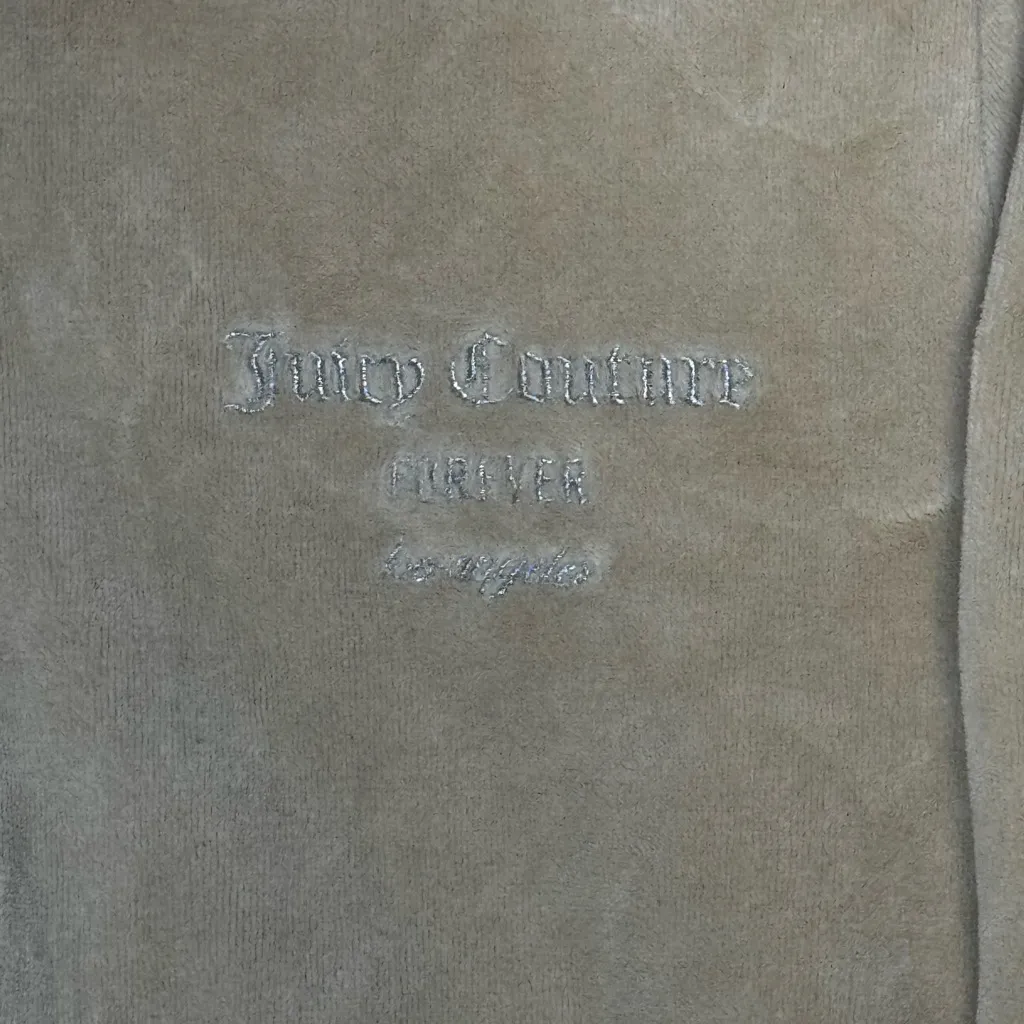 Juicy Couture X Forever 21 Women’s Velour Track Set Tan With Silver Y2K Size M - Image 9