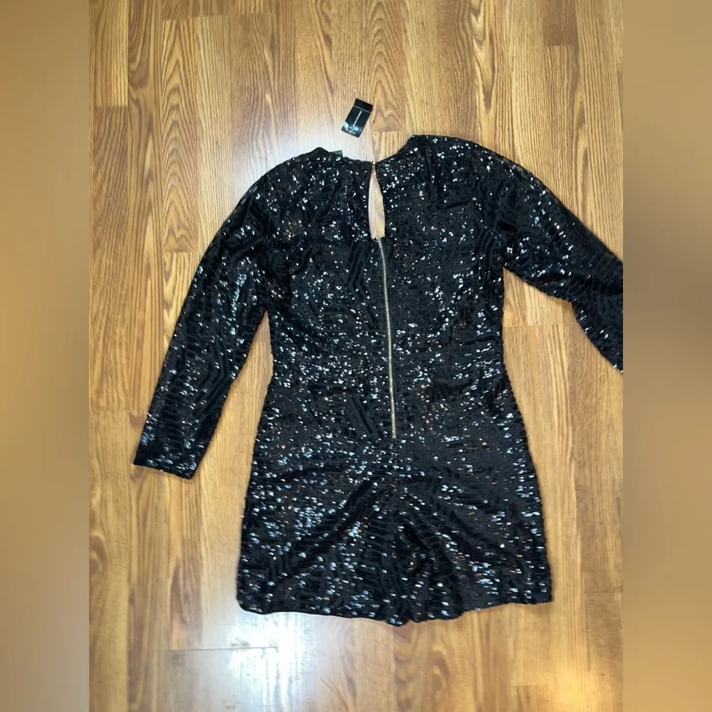 Funky New Ashley Stewart Black Sequin Surplice Romper! - Image 5