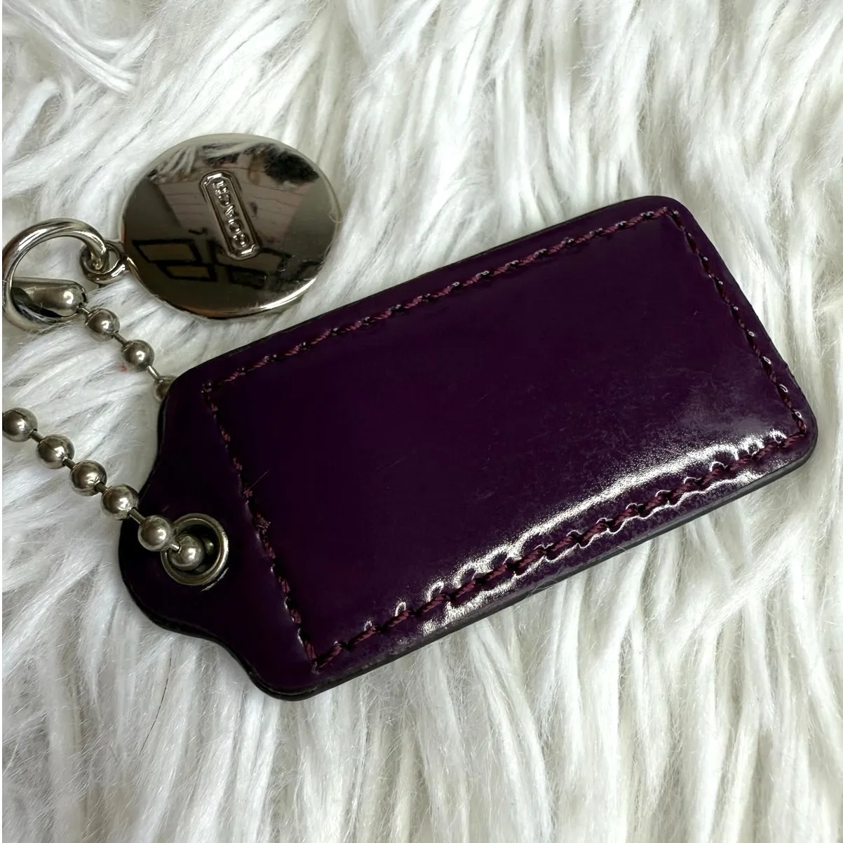 2" COACH Purple Set Fob Bag Charm Hang tag Hangtag - Image 2