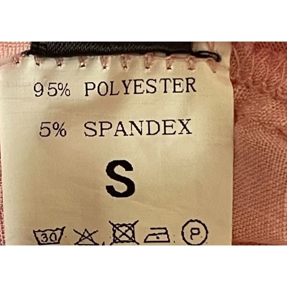 Shein Women's Tie Front Top Cap Sleeve Crochet Lightweight Pink Size S Small - Image 6