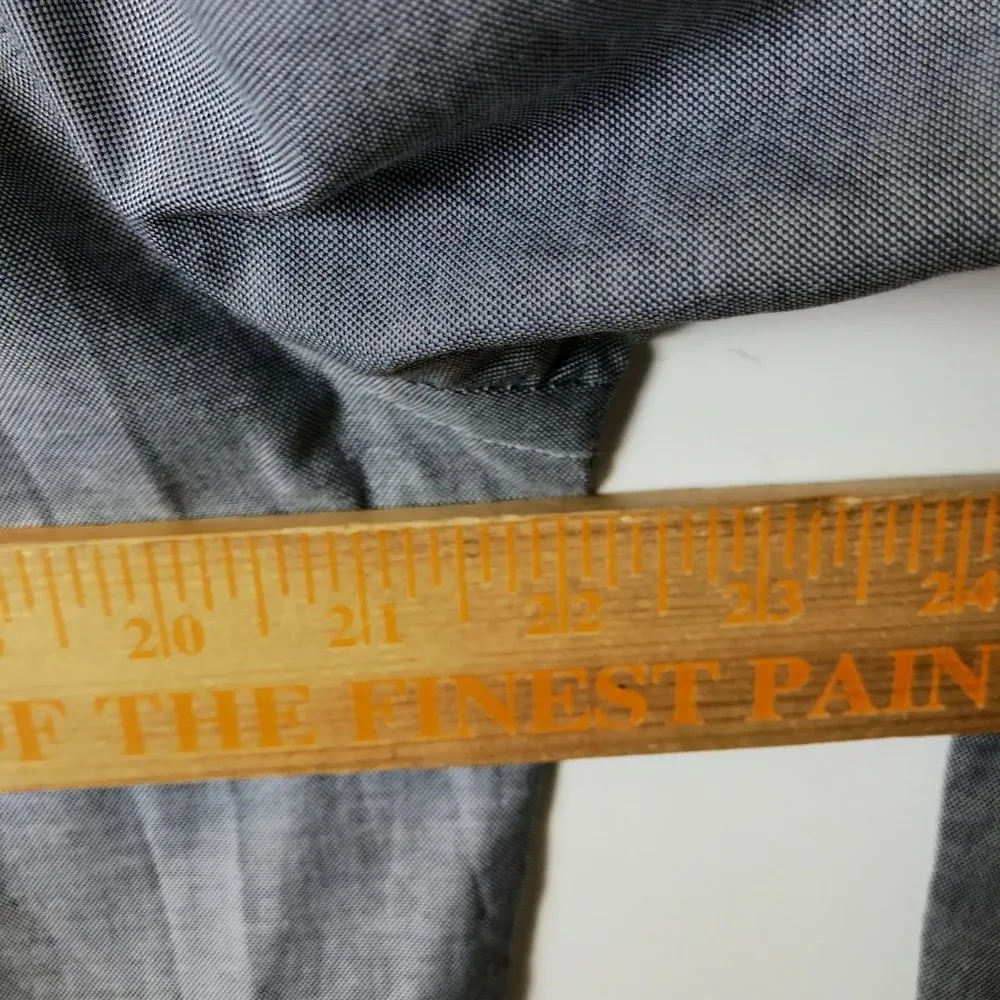 NEW Dockers Long Sleeve Button Down Fitted Dress Shirt Adult Gray Medium M - Image 5