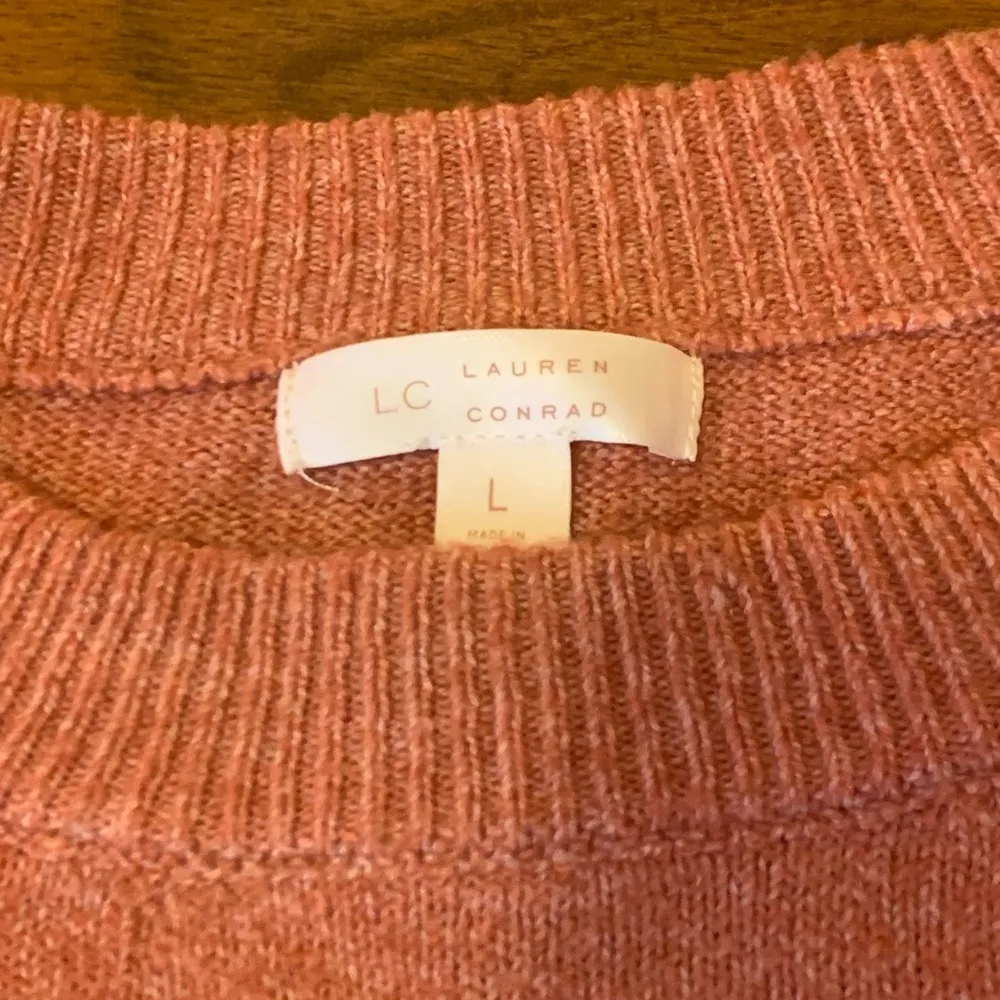 Lauren Conrad sweater women’s mauve long balloon sleeves sparkle champag… - Image 3
