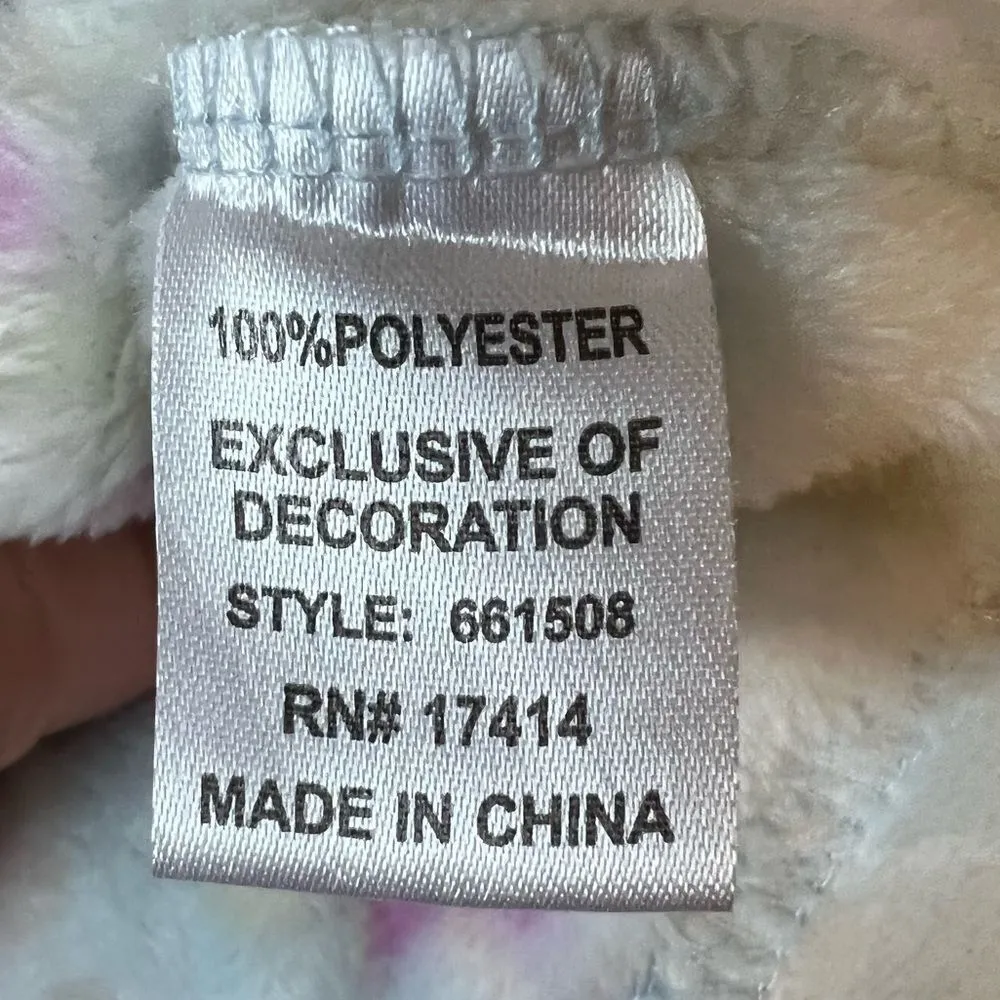 Miss Elaine Plush Floral Printed Brushed Fleece Zip Robe Blue Size M - Image 7