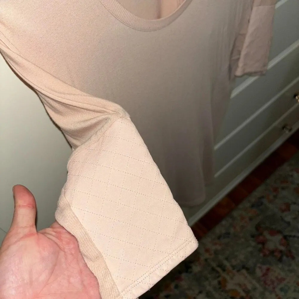 Club Monaco Regan Tee Faux Leather Sleeves - Image 3