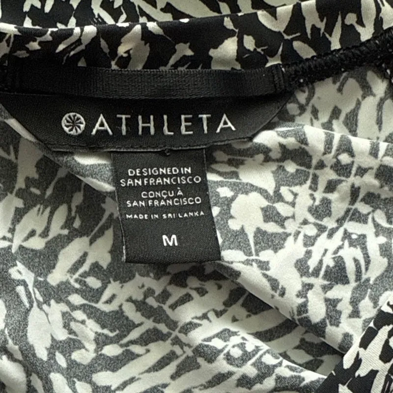 Athleta Ultimate Train‎ Print Long Sleeve Top Black & White Size Medium - Image 12