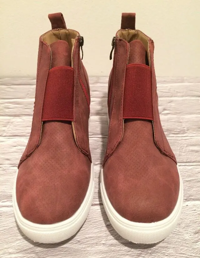 Wedge Sneakers, Size 9 Red - Image 2