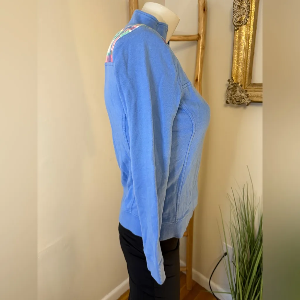 Vineyard Vines Madras Shep Quarter Zip Pullover Blue XS Long Sleeve - Image 7