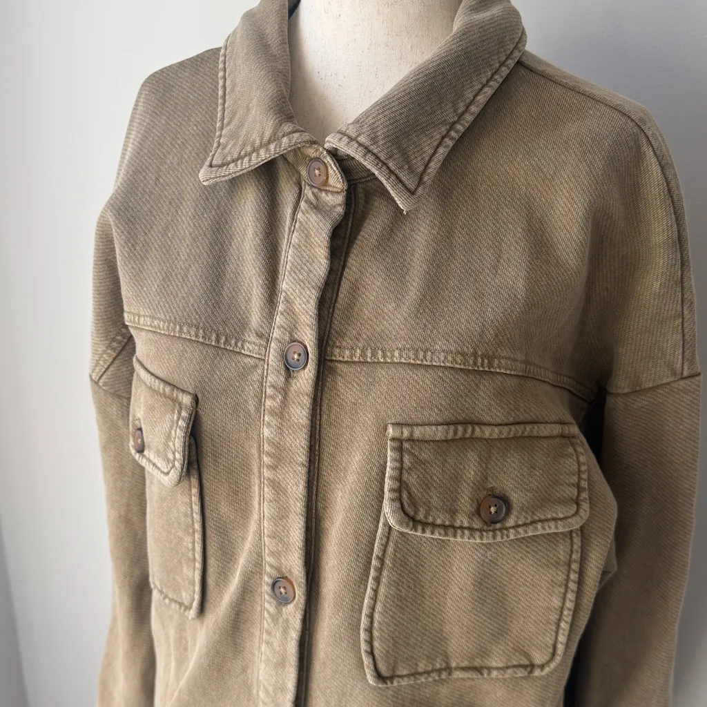 Pilcro and the Letterpress Tan Coat Women’s Duster Button Up Oversized Medium - Image 5