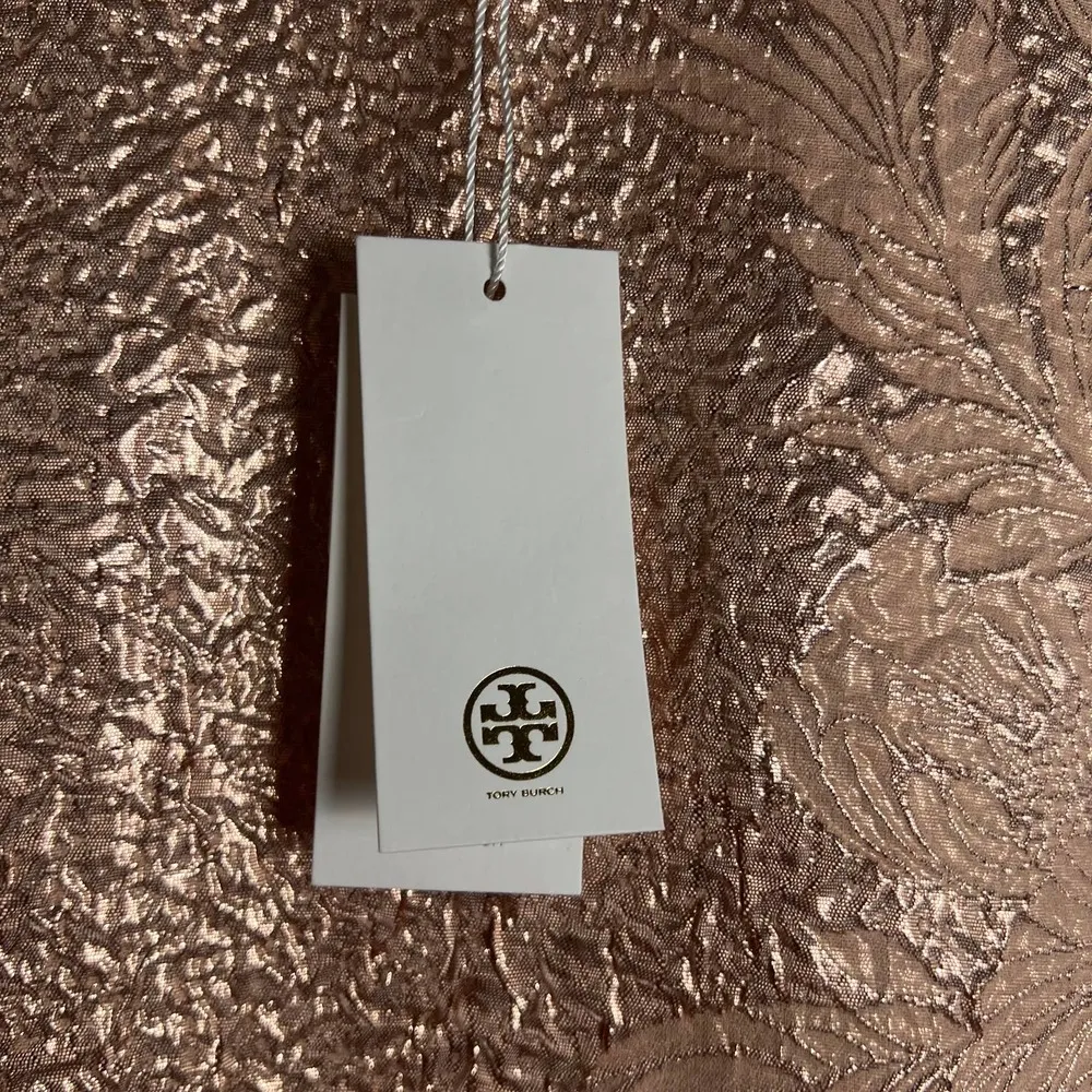 Tory Burch Floral Cloque Rose Gold Short Sleeve Wool Sweater Dress Size S - Image 6