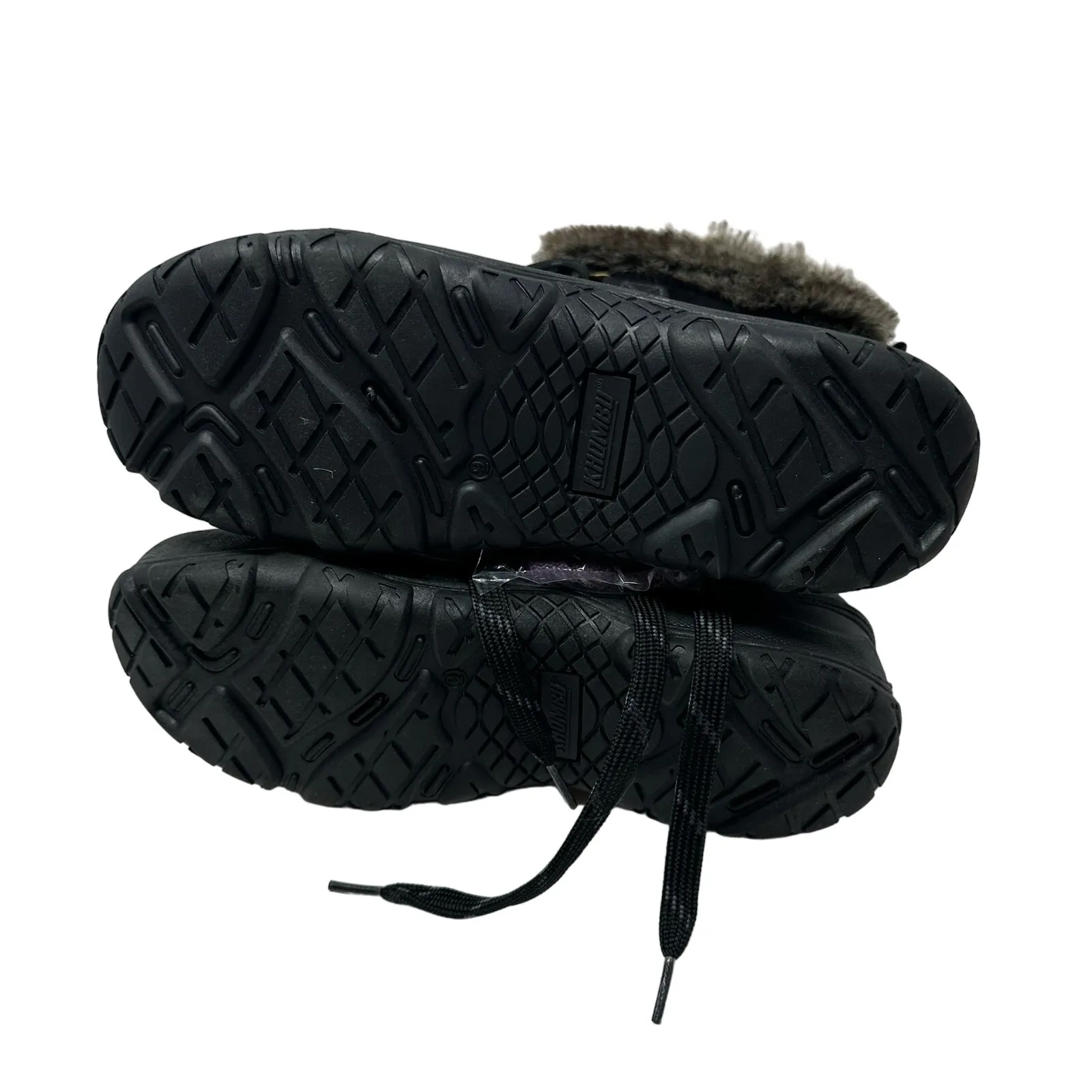 Khombu Size 9 Boots Black Leather Lace Up Faux Fur Side Zip Winter Mid Calf‎ NWT - Image 8