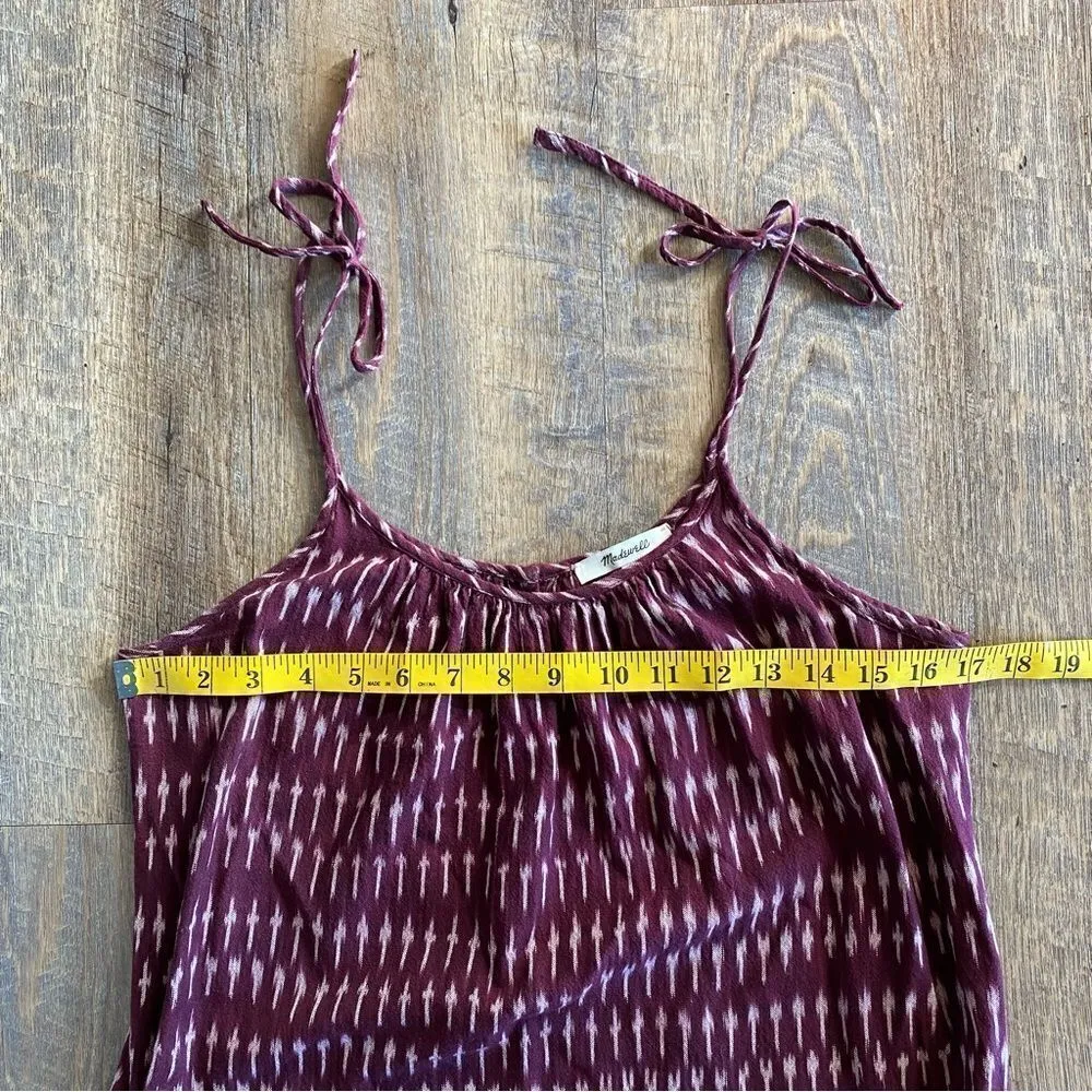 Madewell Dress Ikat Print With Pockets Small Merlot Purple Boho - Image 9