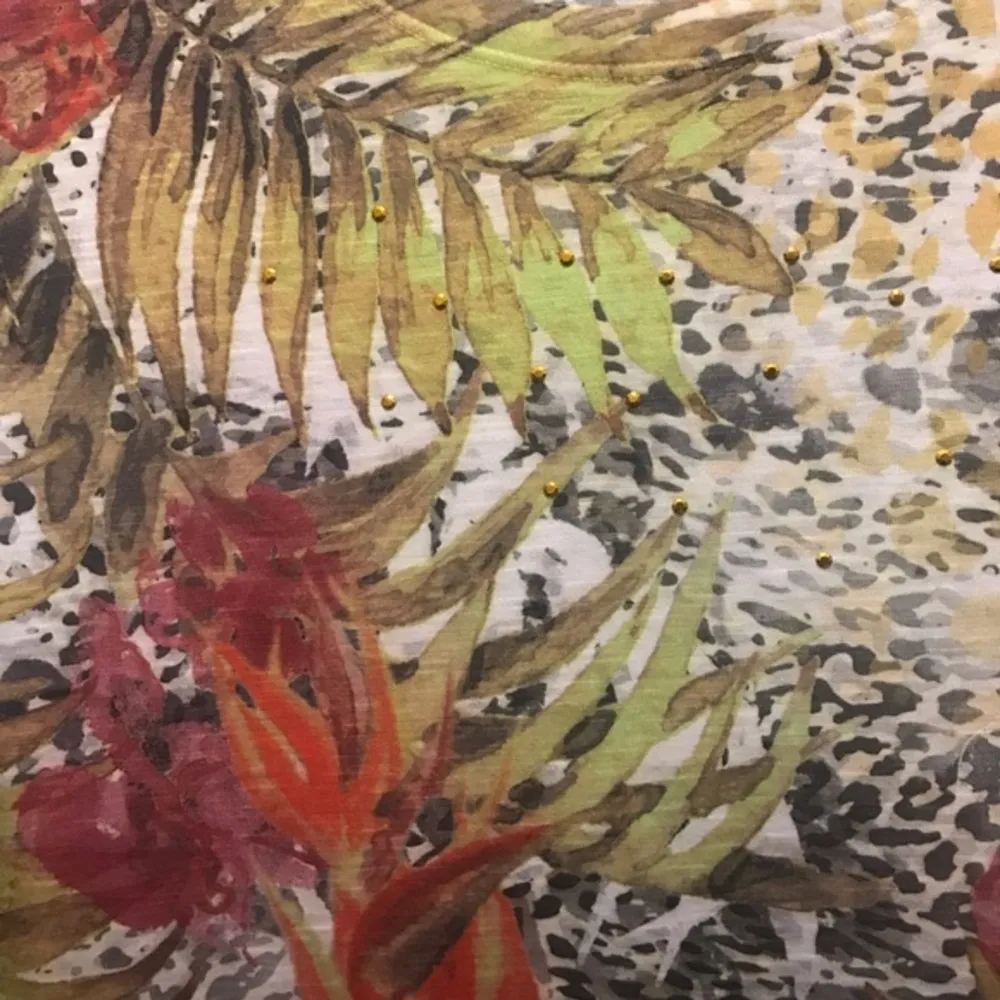 5xl Jungle print Top/Coverup with embellis… - Image 7