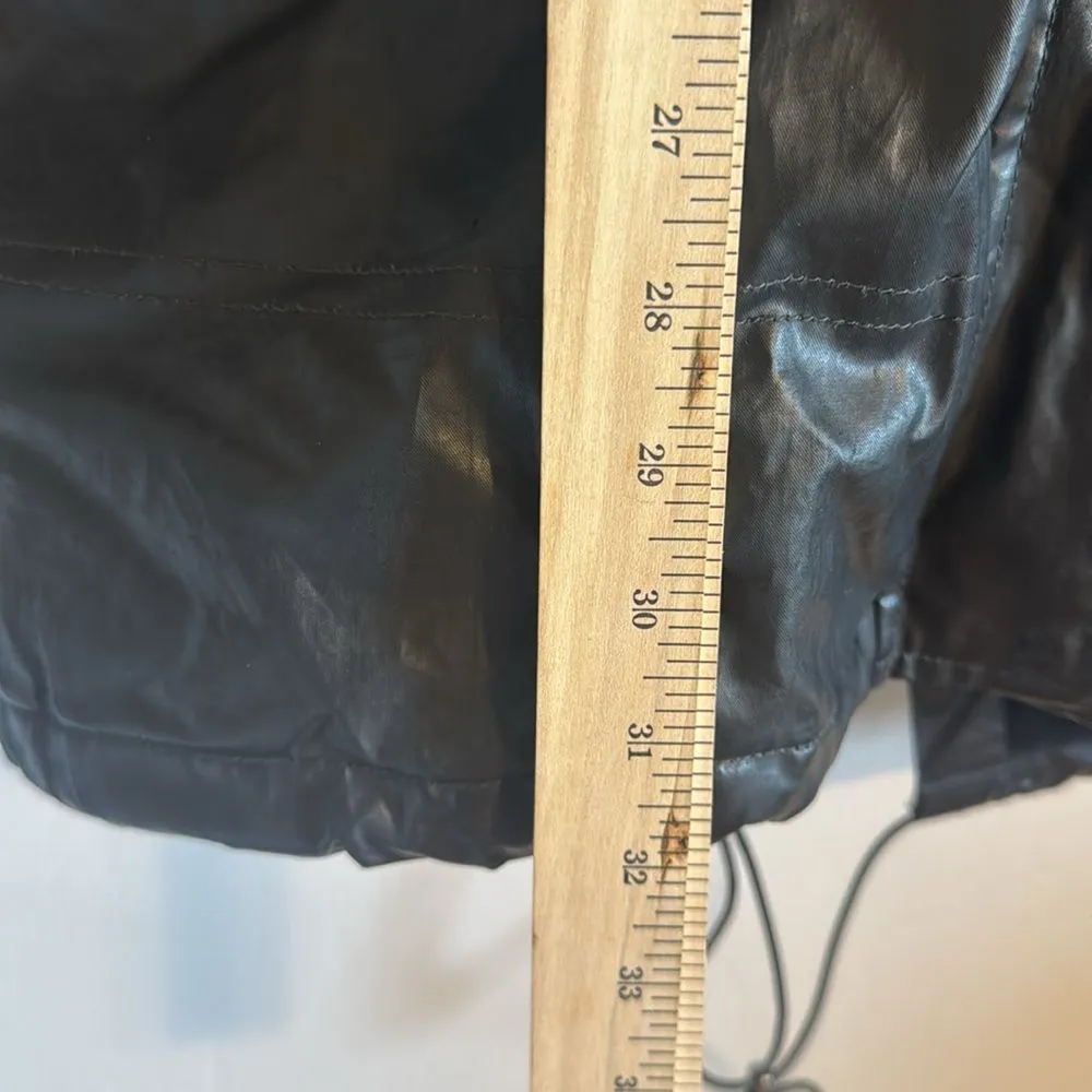 SAM. KATE PARKA BLACK COATED CANVAS & FOX FUR SIZE SMALL HOODED JACKET - Image 8