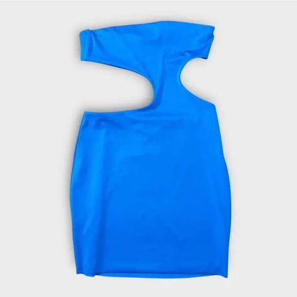BAOBAB Collection Mambo Asymmetric Cut Out Mini Dress Azulado Blue Large New‎ - Image 5