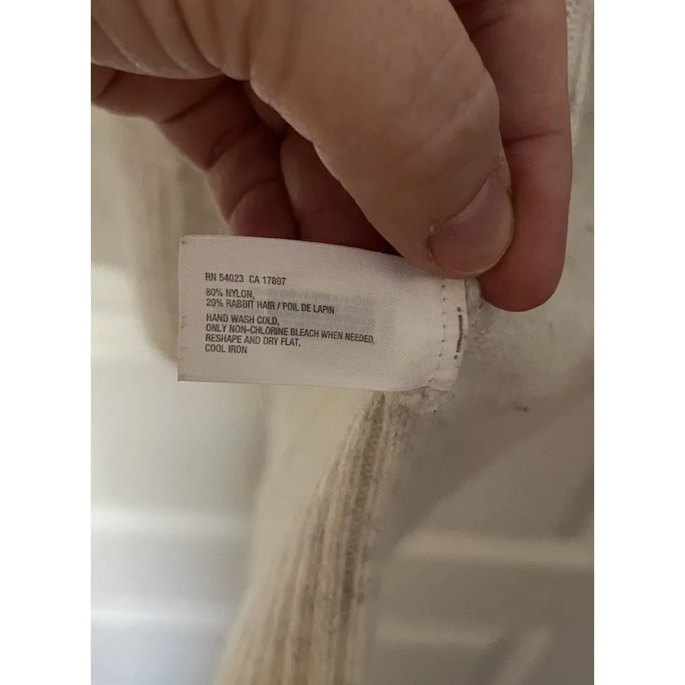 Gap Body Angora Blend  Light Gray Open Front Cardigan Size Medium  Cozy Lounge - Image 7