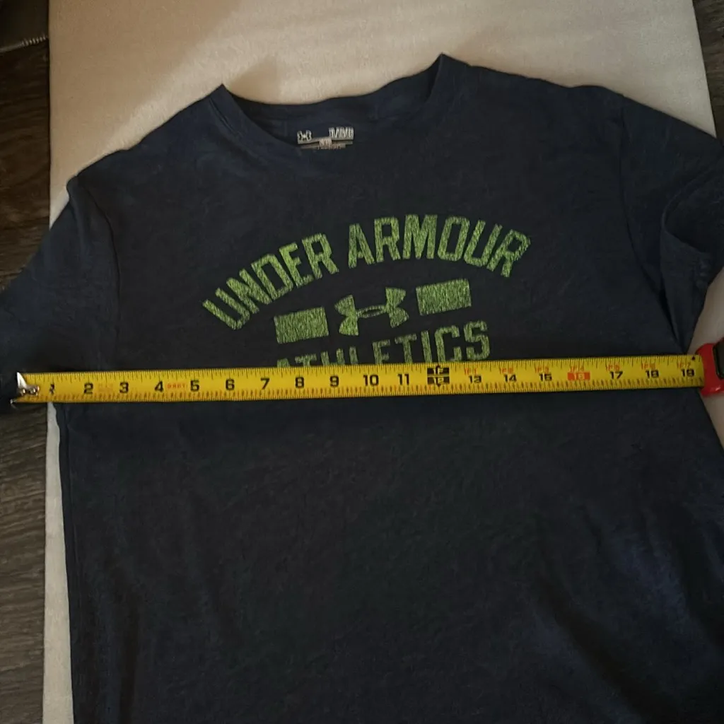 Under Armour Athletics Blue/Green Heat Gear Tee XL Athleisure Activewear.Casual - Image 6