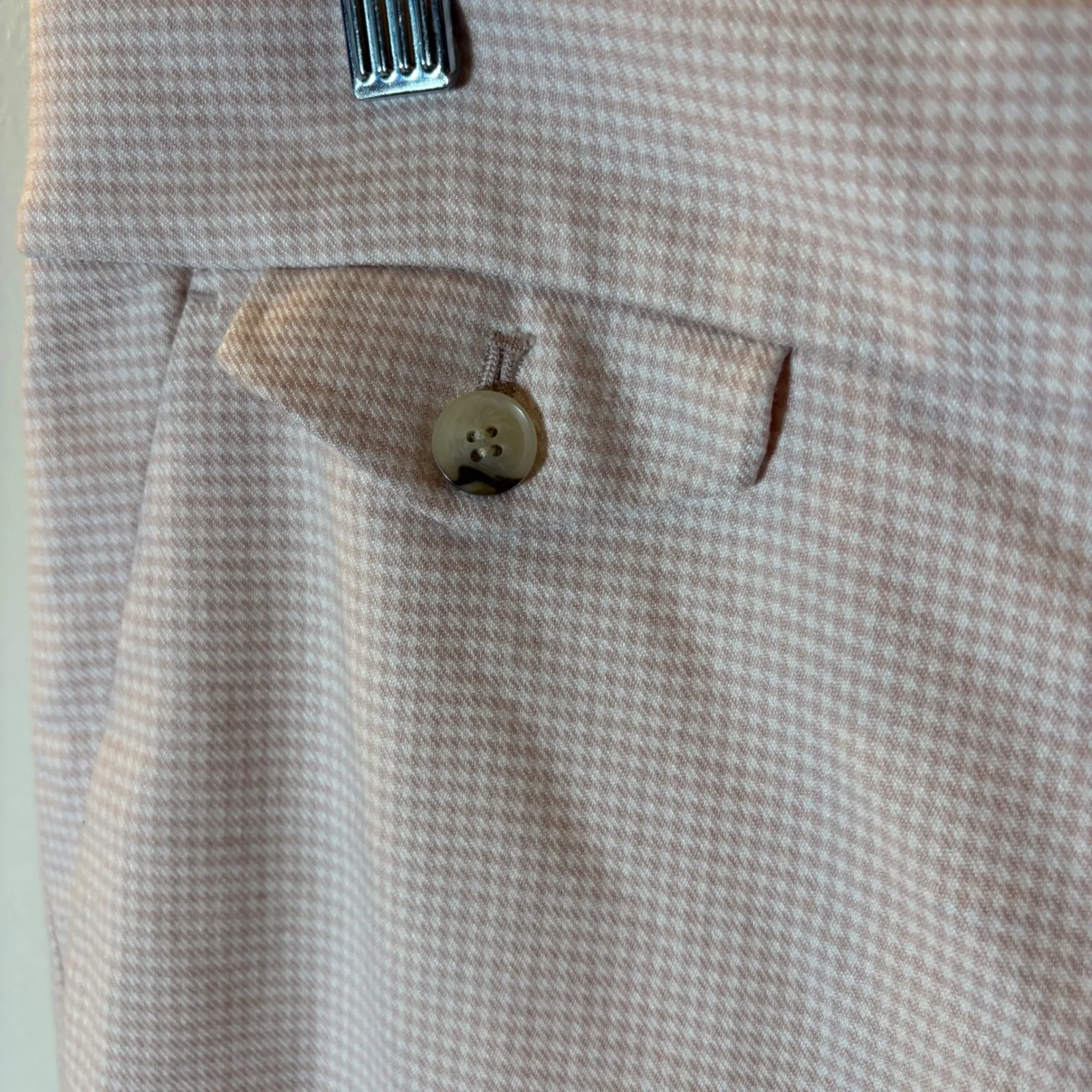 LOFT Pink Gingham Ankle Trouser Pants Size 8 - Image 4