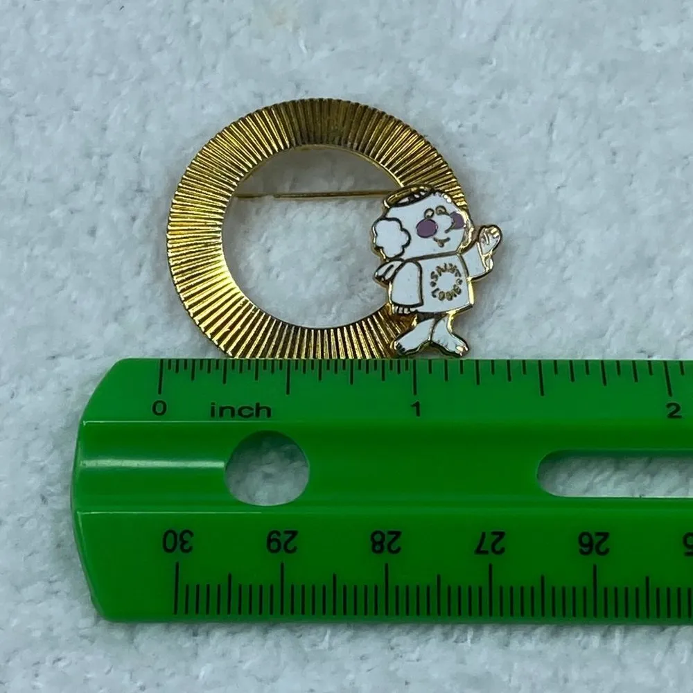 Saint Looie Male Balding Angel Pin Brooch Bare Feet Halo Waving - Image 8