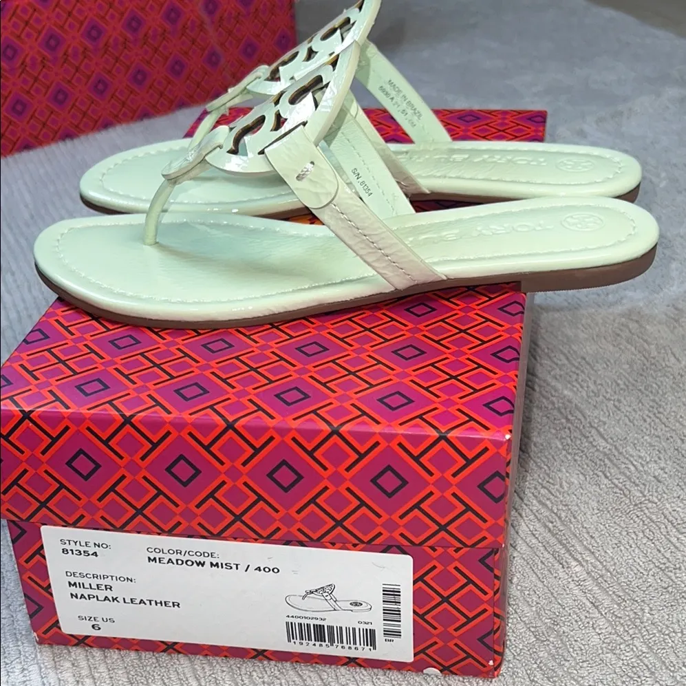 Tory Burch miller naplak leather clr meadow mist/400. size6 - Image 5