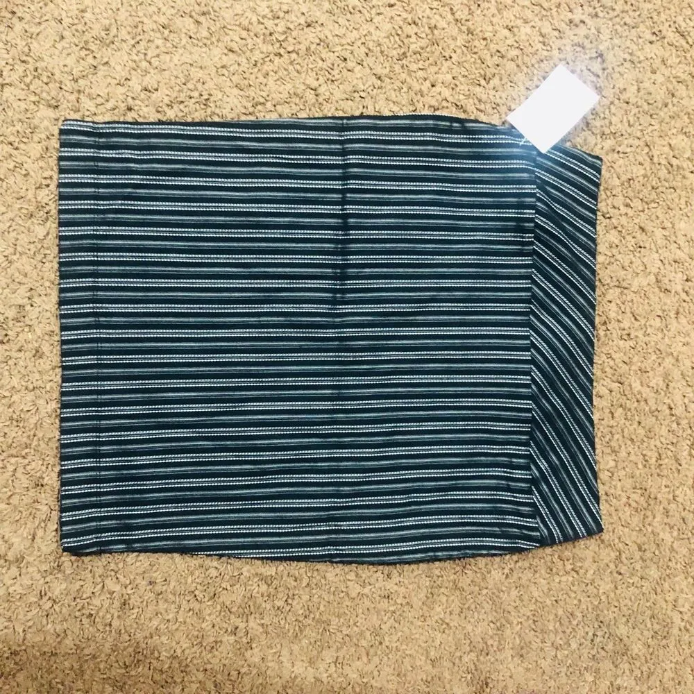 Mixxed26 Women's Pinstripe Pencil Straight Stretch Skirt‎ Black White Large NWT - Image 2