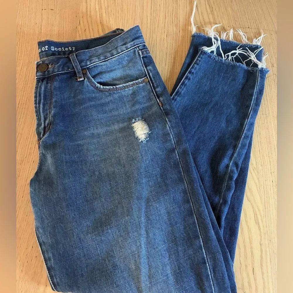 Articles of Society Blue Women's Ankle Skinny Slightly Distressed Denim Jeans 27 - Image 8