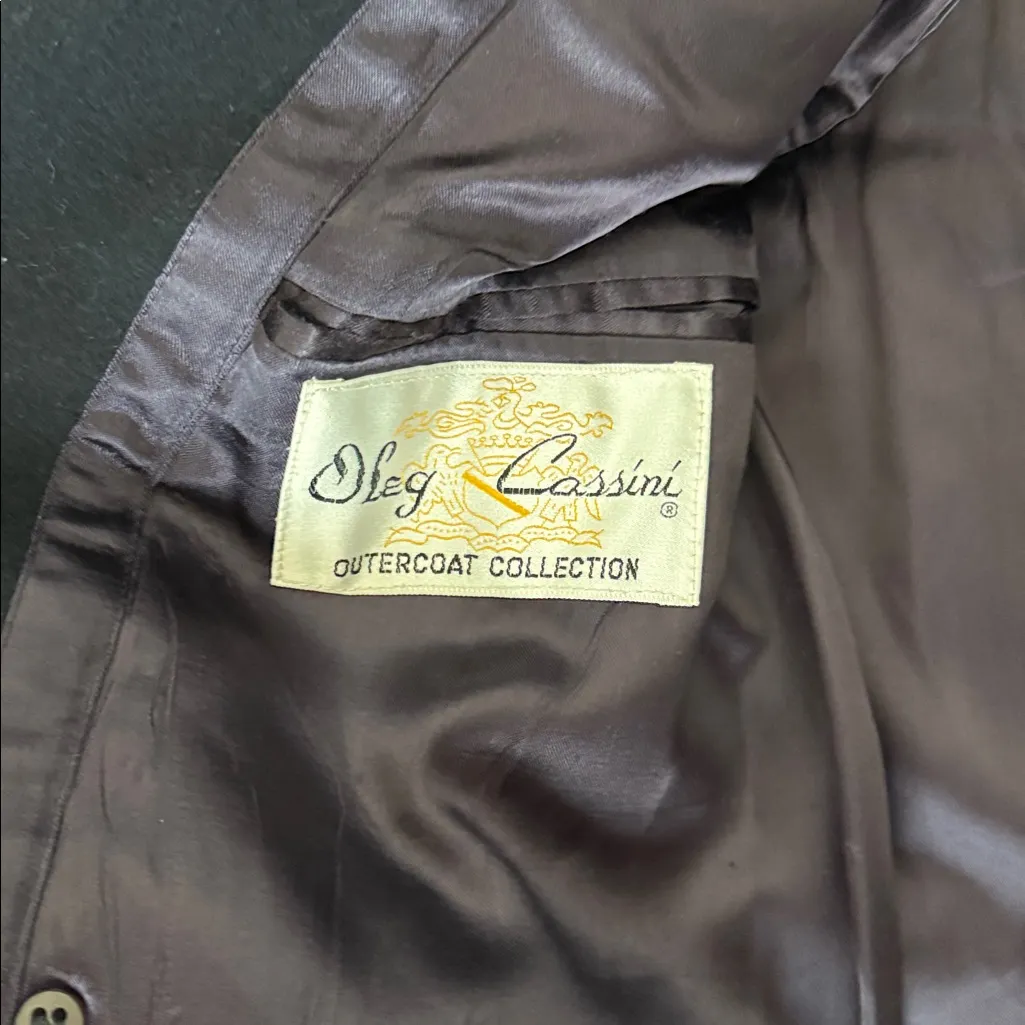 Oleg Cassini Cashmere blend full length over coat double breasted duster jacket - Image 6