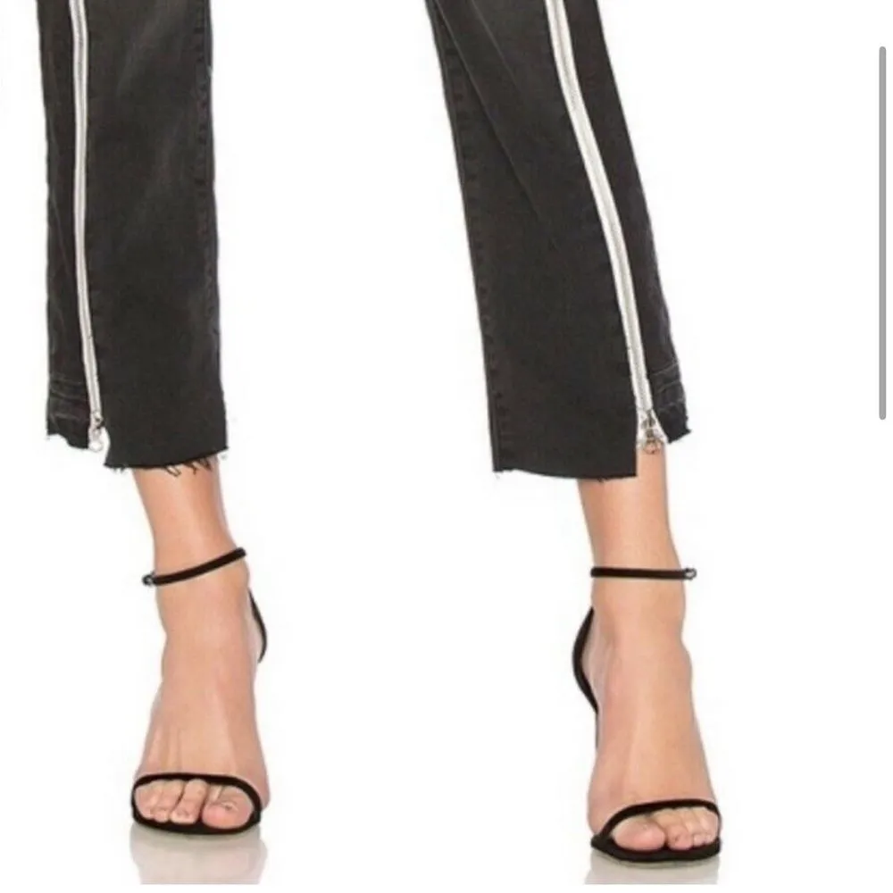 Current/Elliott The Dallon Zipped Straight Black Gray-  Size 25 - Image 3