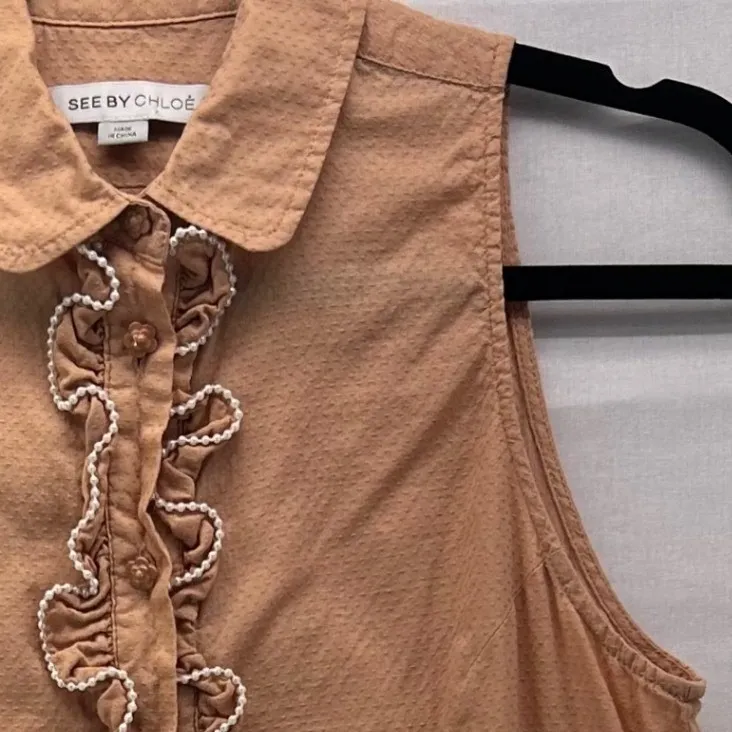 See By Chloe Woman Sleeveless Blouse Size 4 Preppy Ivy League Maximalist Waldorf - Image 5