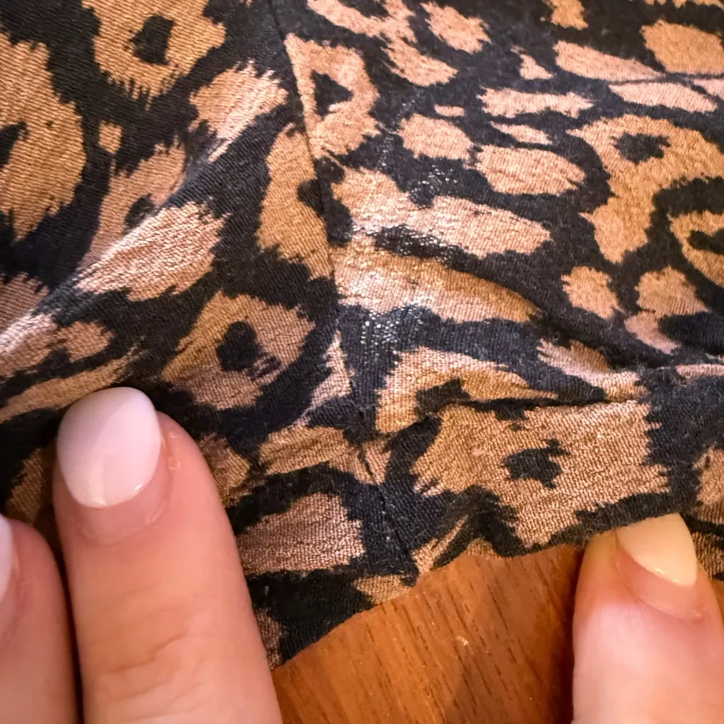 MAEVE Anthropologie Juno Leopard Print Mini Dress Brown Black Size M - Image 14