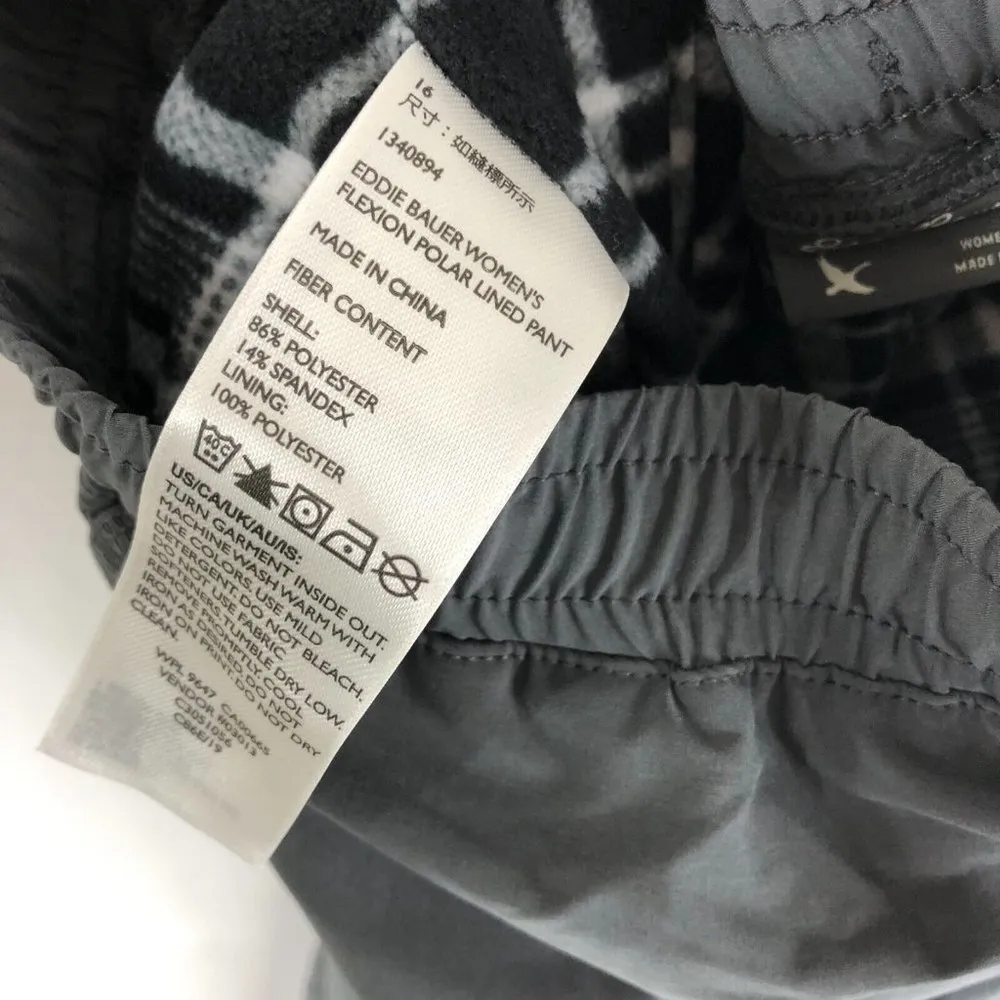 Eddie Bauer Womens Flexion Polar Fleece Lined Pants Pull On Stretch Gray 16 - Image 4