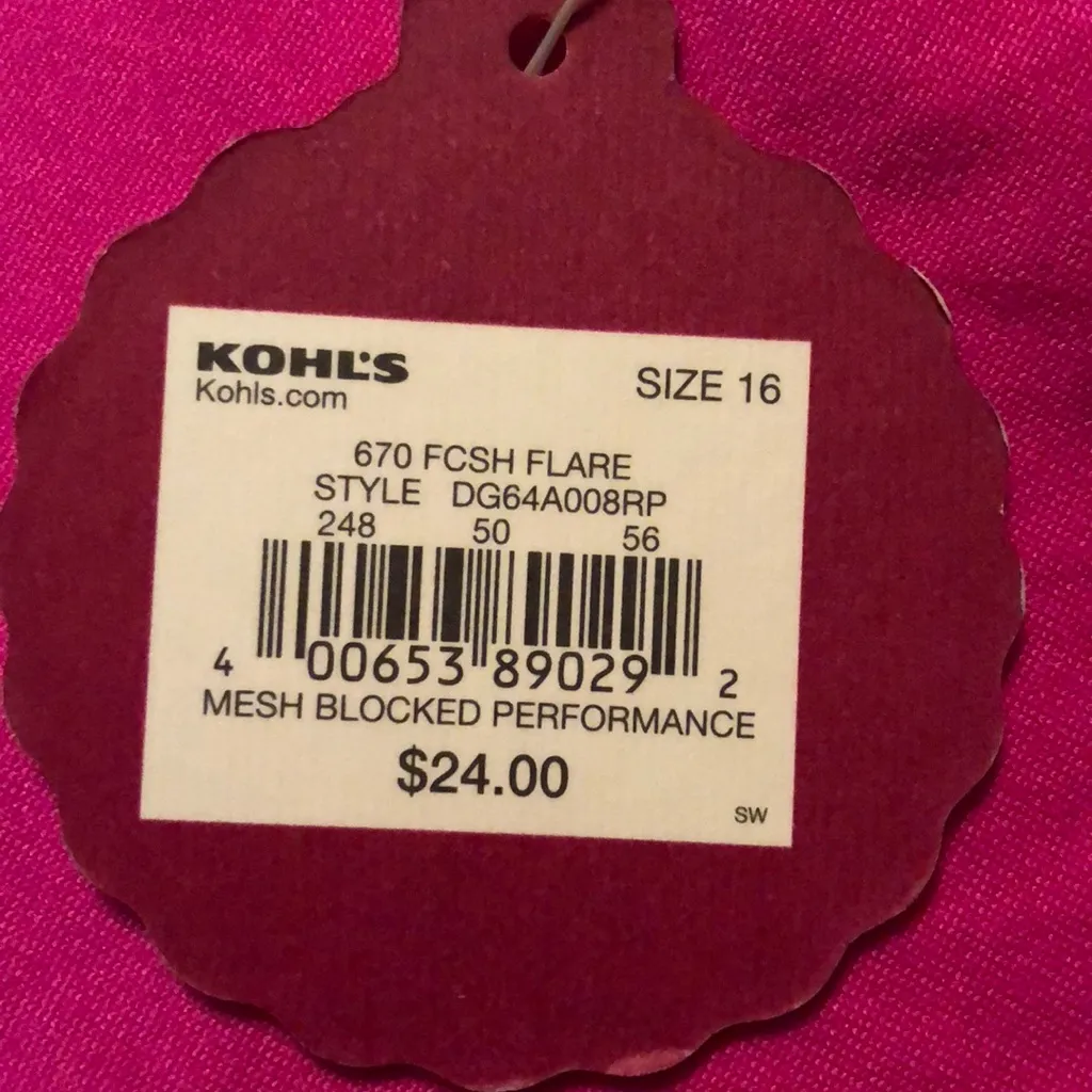 Size 16 performance top fuschia and gray - Image 2