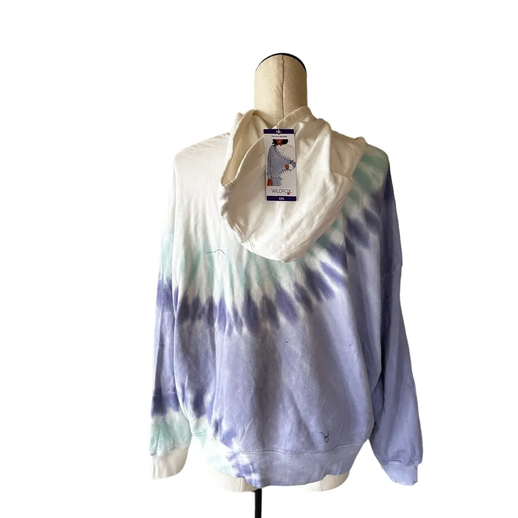 NWT Wildfox Peri Shibori Purple Tie Dye Hoodie Sweatshirt And Jogger Set - Image 6