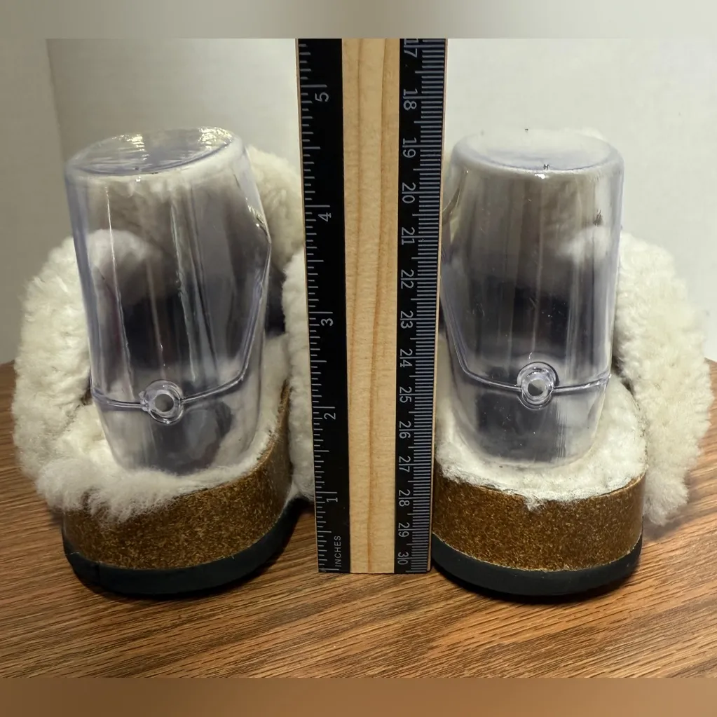 JW Anderson Beige Lamb Leather Shearling Chunky Gold Chain Loafer Clog Mules Tan Size 10 - Image 3