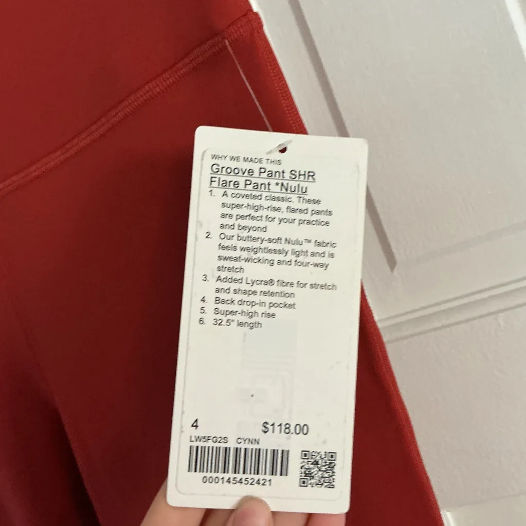 NWT Lululemon Athletica groove pant super high rise flare pants size 4 - Image 3