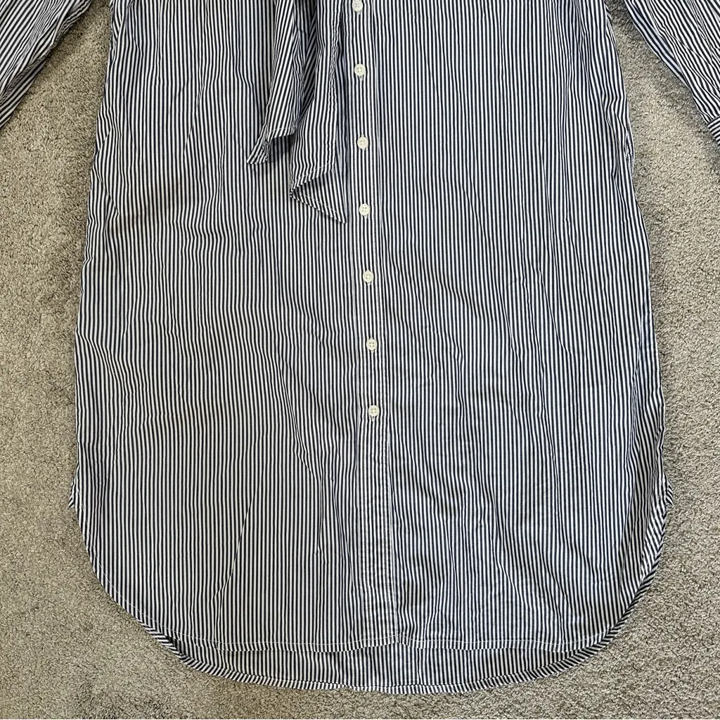 J. Crew Women’s Classic-Fit Crisp Cotton Poplin Shirtdress Longsleeve Striped L - Image 4