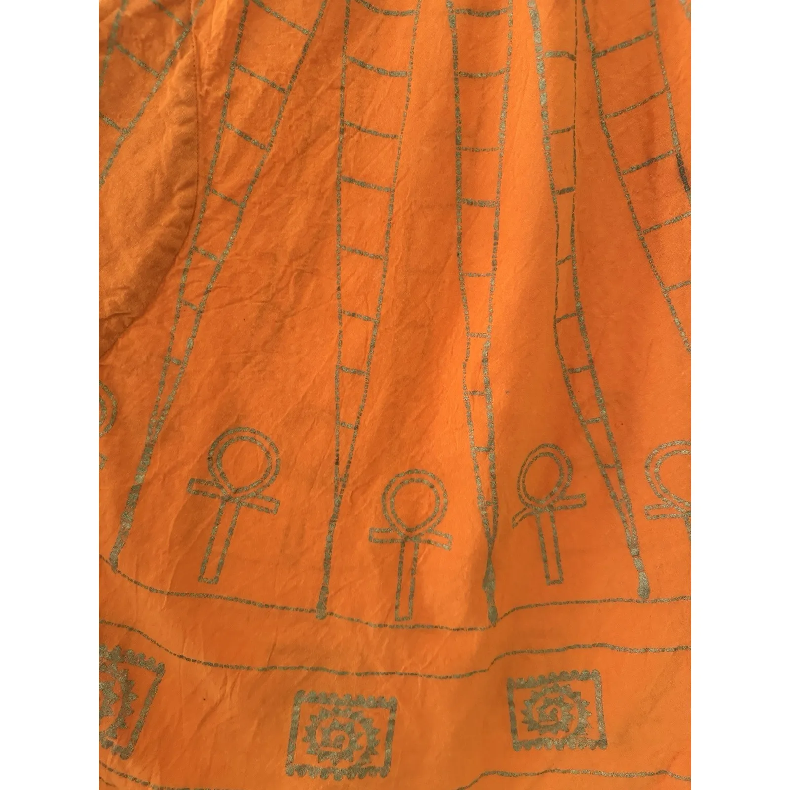 L’ Antonio Orange Aztec Art To Wear Baggy Oversized Harem Jumpsuit Size Medium - Image 7