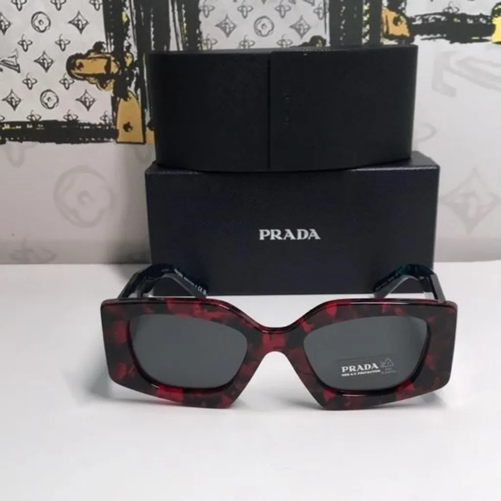 New Authentic Prada PR 15YS Sunglasses – Scarlet Tortoise with Dark Gray Lenses - Image 7
