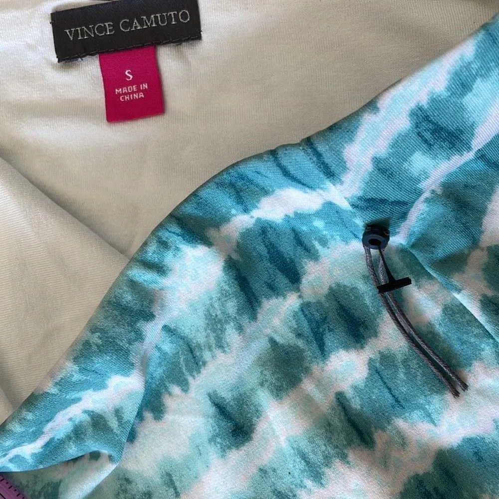 Vince Camuto Mosaic Seas Teal Stripe Ponte Skirt size Small NWOT - Image 7