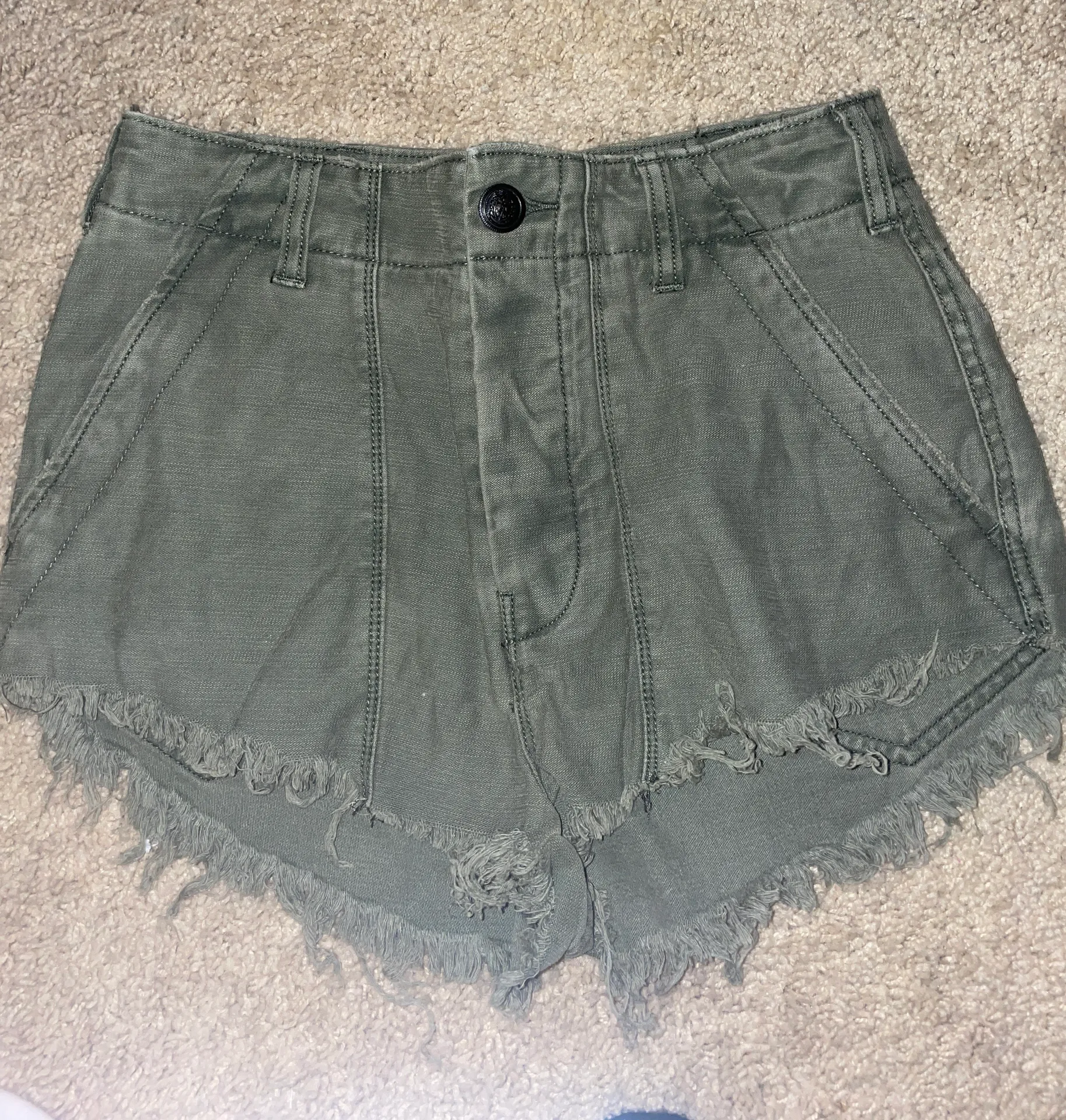 Free People Army Green Shorts - Image 2