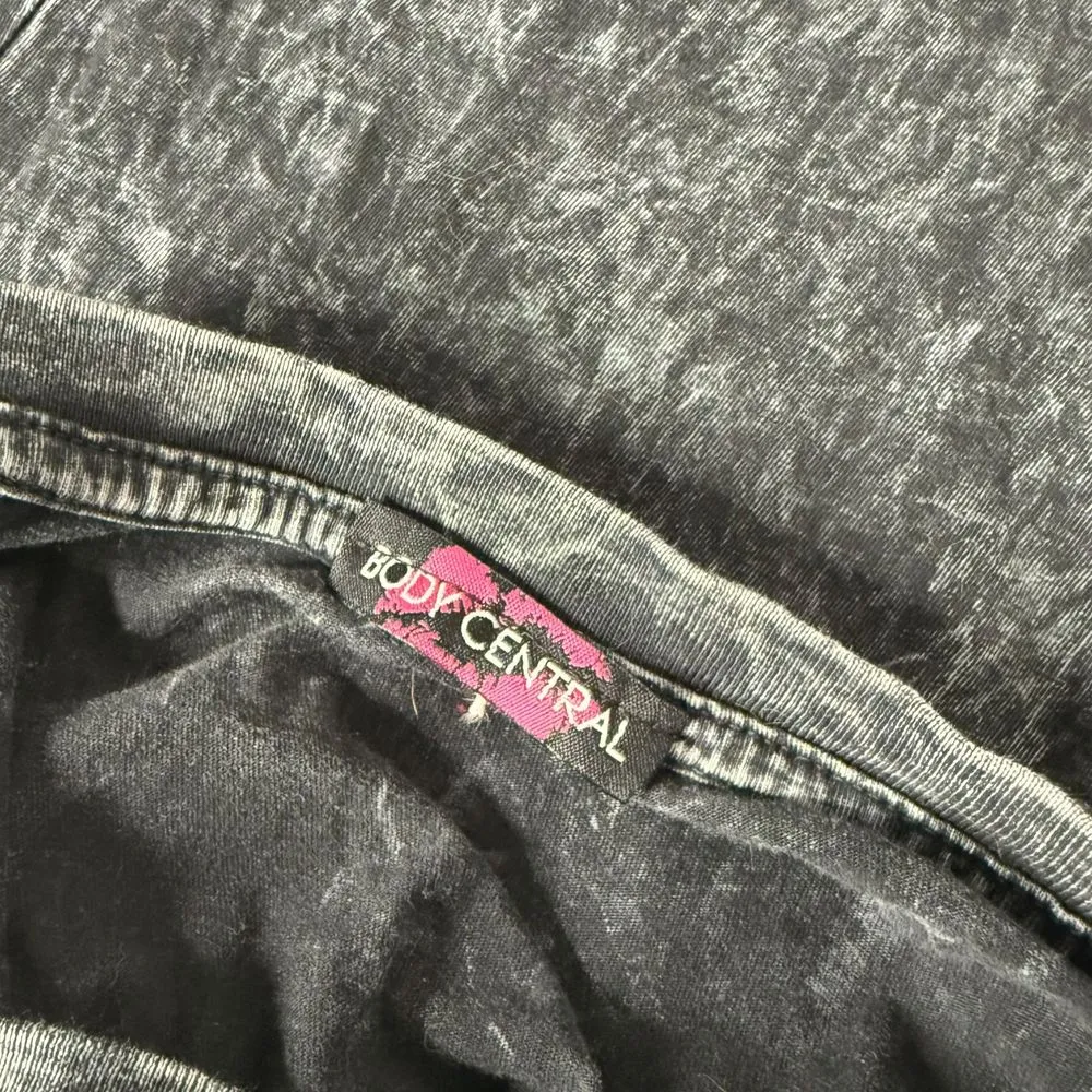 Body Central Y2K American Flag Skull Tee Size M L Rhinestone Distressed Grunge - Image 5